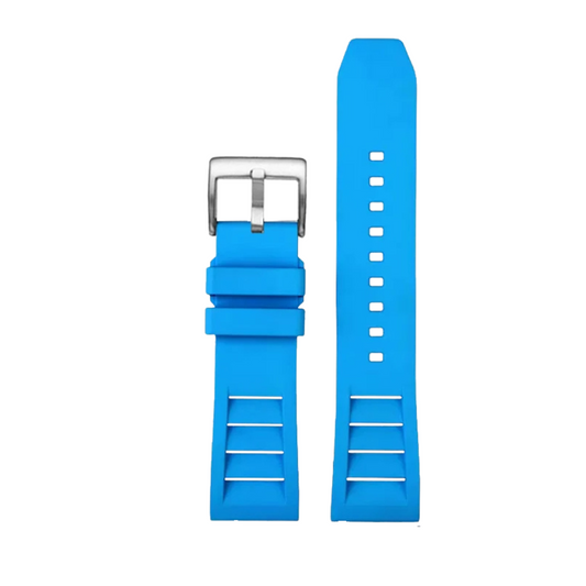 Courtside Blue FKM Perforated Rubber Sport Strap
