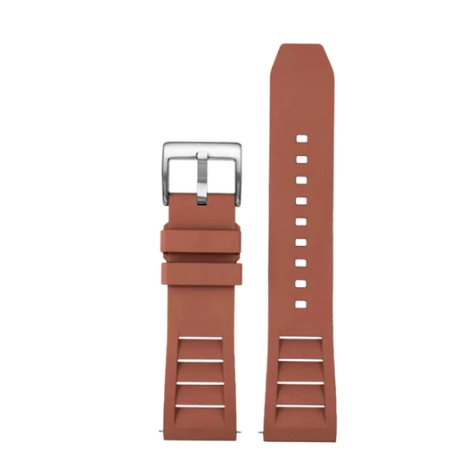 Espresso Brown FKM Perforated Rubber Sport Strap