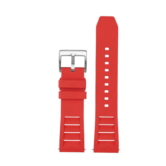 Sunday Red FKM Perforated Rubber Sport Strap