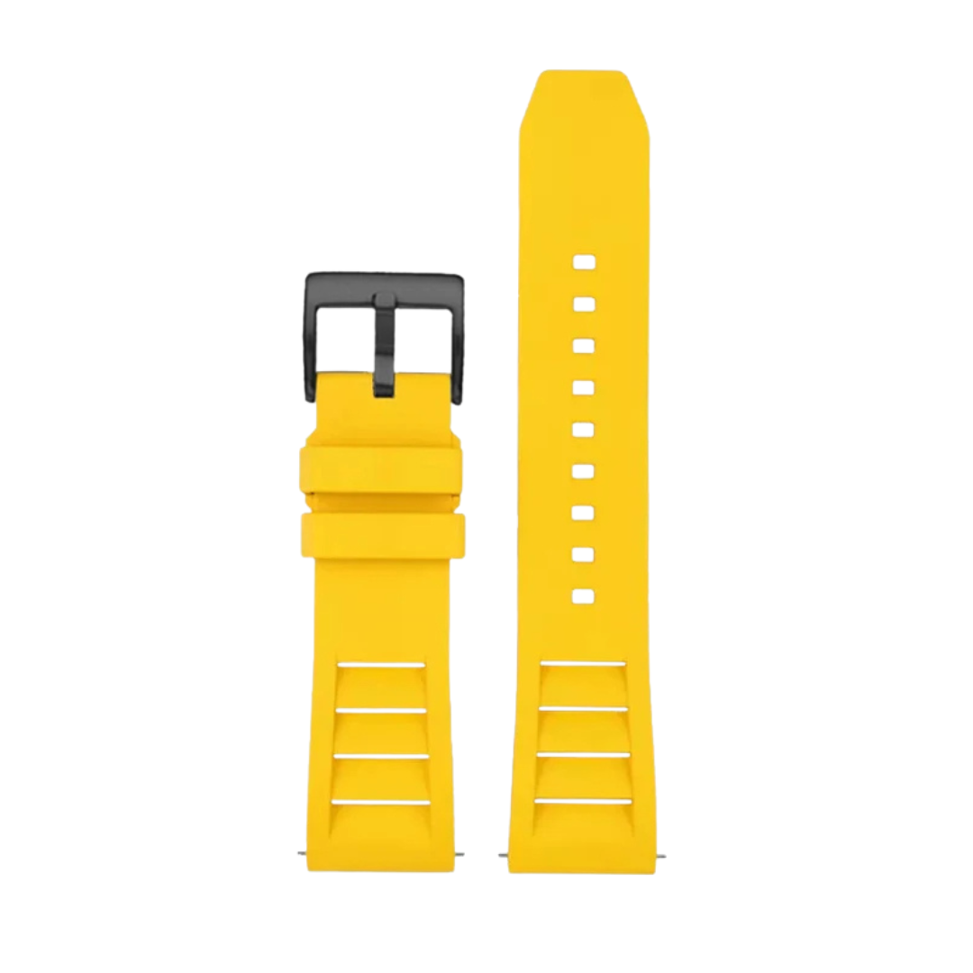 Trackside Yellow FKM Perforated Rubber Sport Strap