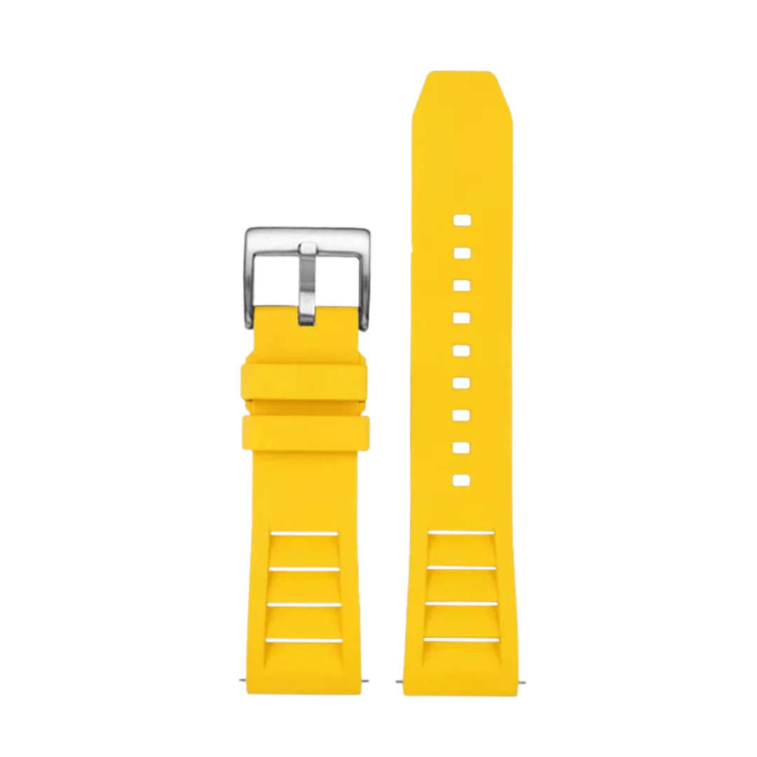 Trackside Yellow FKM Perforated Rubber Sport Strap