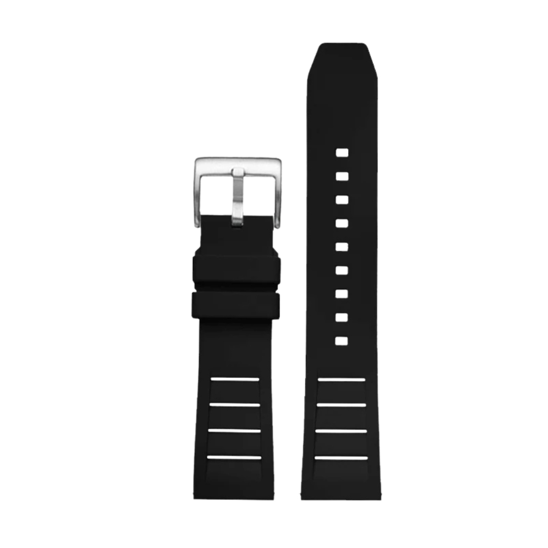 Courtside Blue FKM Perforated Rubber Sport Strap