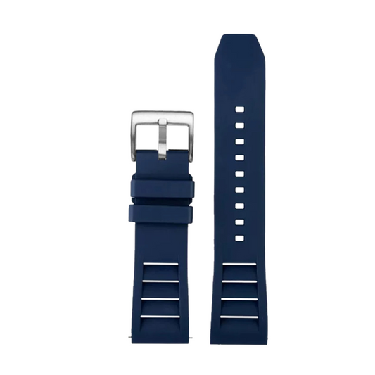 Coastal Blue FKM Perforated Rubber Sport Strap