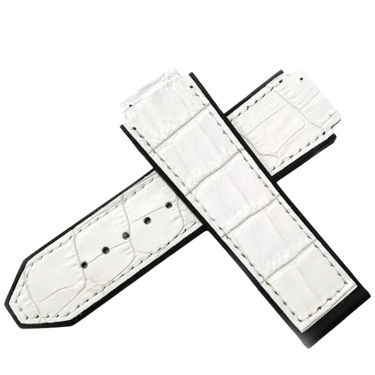 Genuine Leather Watch Strap For HUBLOT Big Bang Series 25mm*19mm White