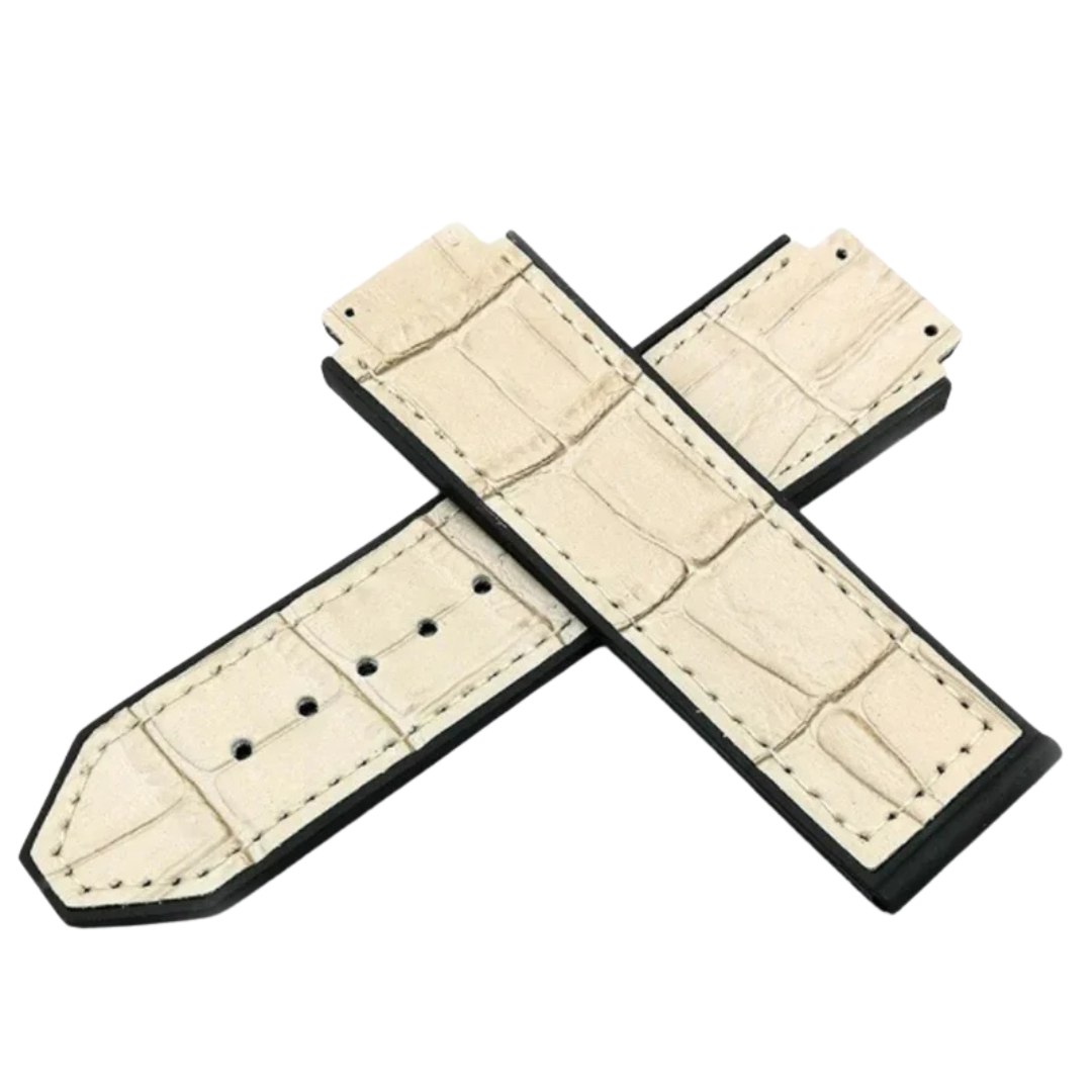 Genuine Leather Watch Strap For HUBLOT Big Bang Series 25mm*19mm Grey