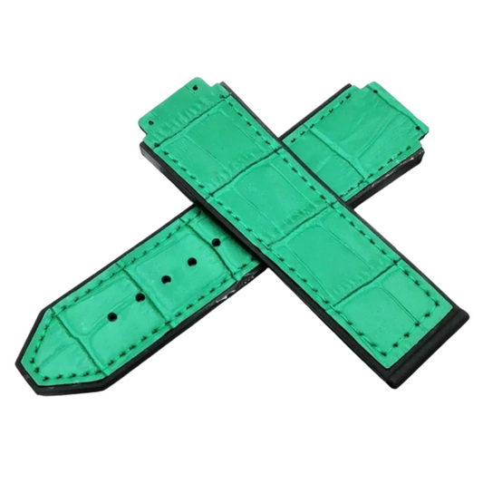 Genuine Leather Watch Strap For HUBLOT Big Bang Series 25mm*19mm Green