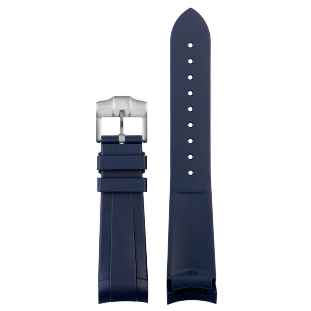 22mm Red Rubber Strap for Tudor Navy Blue - Butterfly Clasp