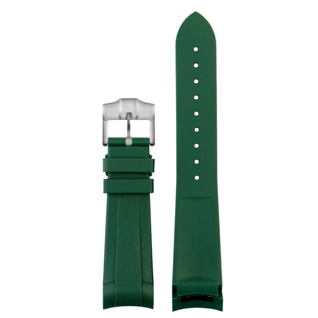 22mm Red Rubber Strap for Tudor Green - Butterfly Clasp