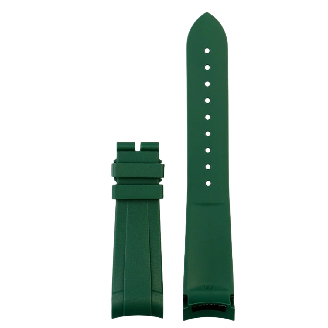 22mm Red Rubber Strap for Tudor Green - Butterfly Clasp