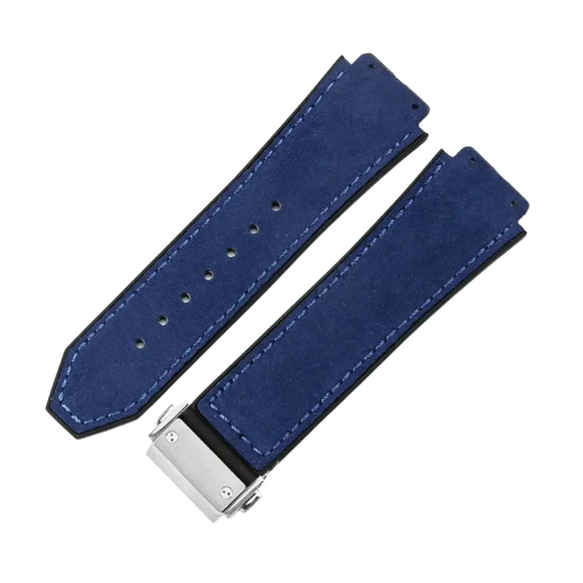 26x19mm Leather Strap for Hublot Classic Fusion Big Bang Blue