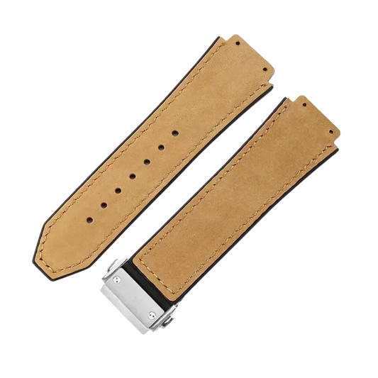 26x19mm Leather Strap for Hublot Classic Fusion Big Bang Light Brown