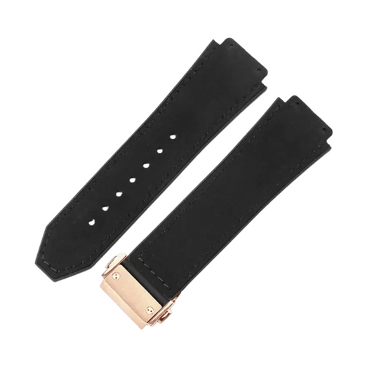 26x19mm Leather Strap for Hublot Classic Fusion Big Bang Black