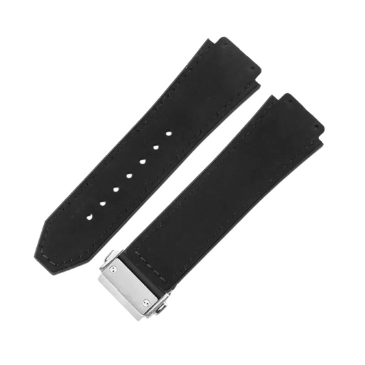 26x19mm Leather Strap for Hublot Classic Fusion Big Bang Black