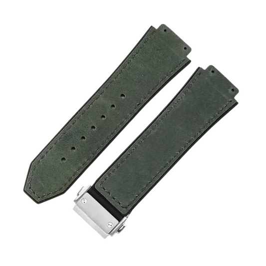 26x19mm Leather Strap for Hublot Classic Fusion Big Bang Army Green
