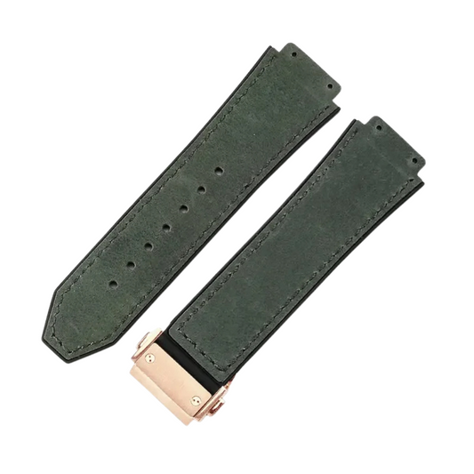 26x19mm Leather Strap for Hublot Classic Fusion Big Bang Army Green