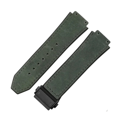 26x19mm Leather Strap for Hublot Classic Fusion Big Bang Army Green