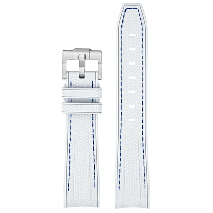 White Silicone Rubber Strap for Omega X Moonswatch With Coloured Stitching