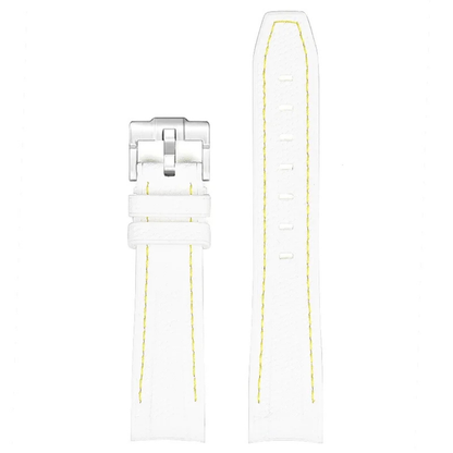 White Silicone Rubber Strap for Omega X Moonswatch With Coloured Stitching