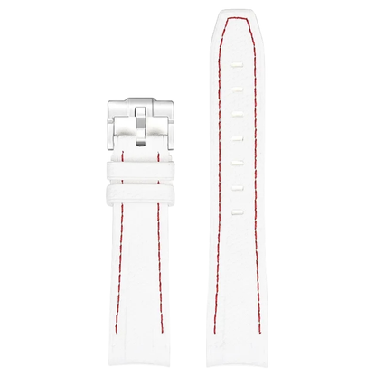 White Silicone Rubber Strap for Omega X Moonswatch With Coloured Stitching