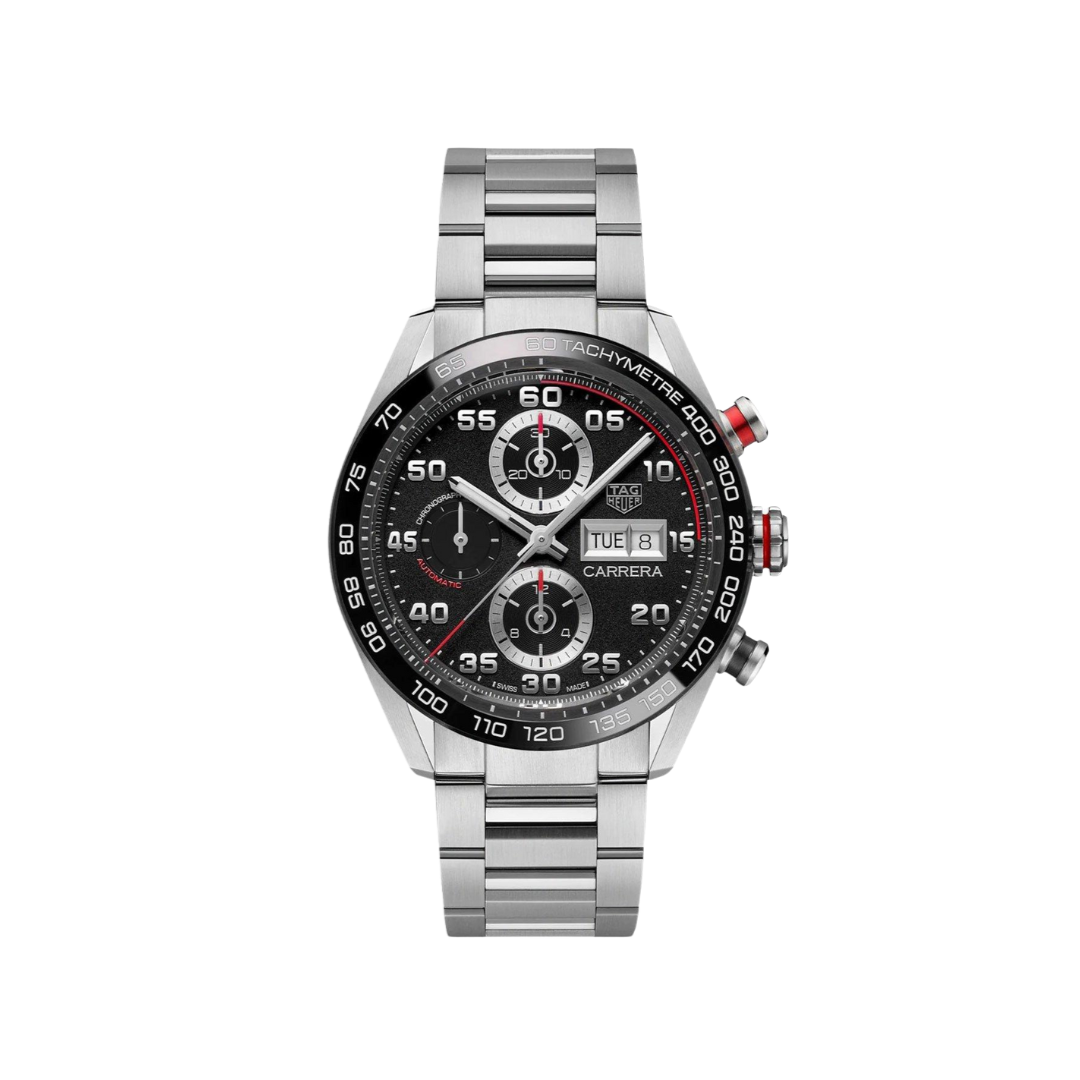 Bright Silver Stainless Steel Carrera Strap