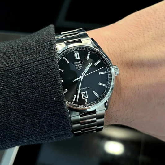 Bright Silver Stainless Steel Carrera Strap