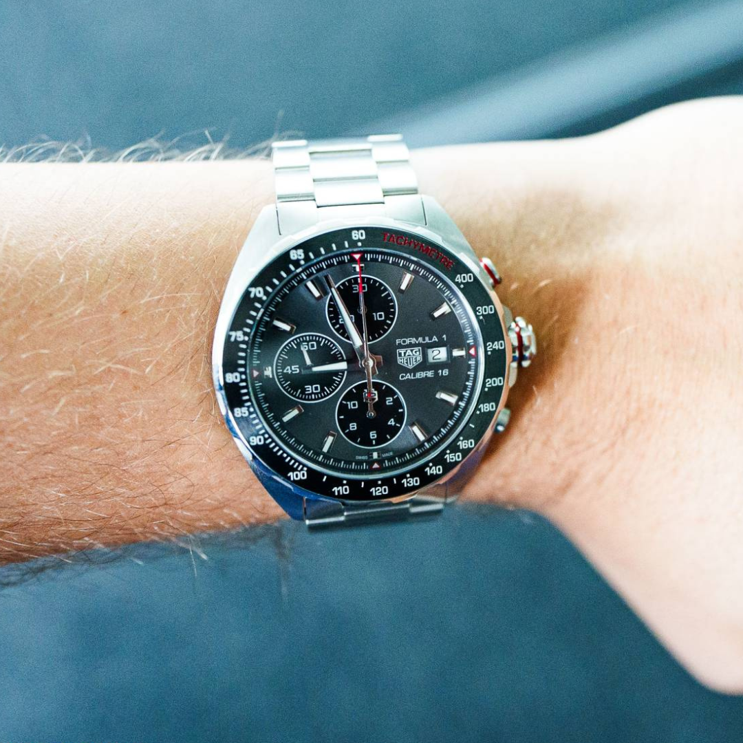 Bright Silver Stainless Steel F1 Strap