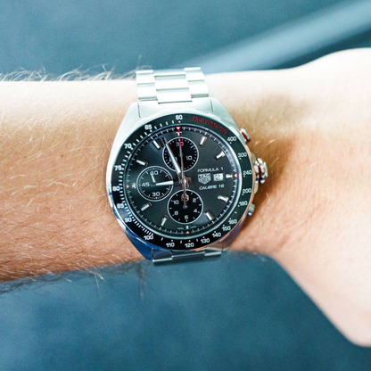 Bright Silver Stainless Steel F1 Strap