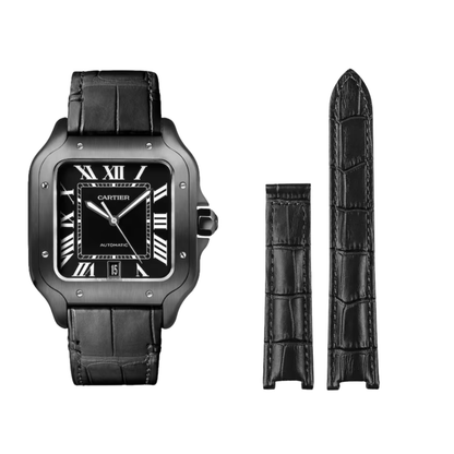 Obsidian Black Genuine Leather Strap