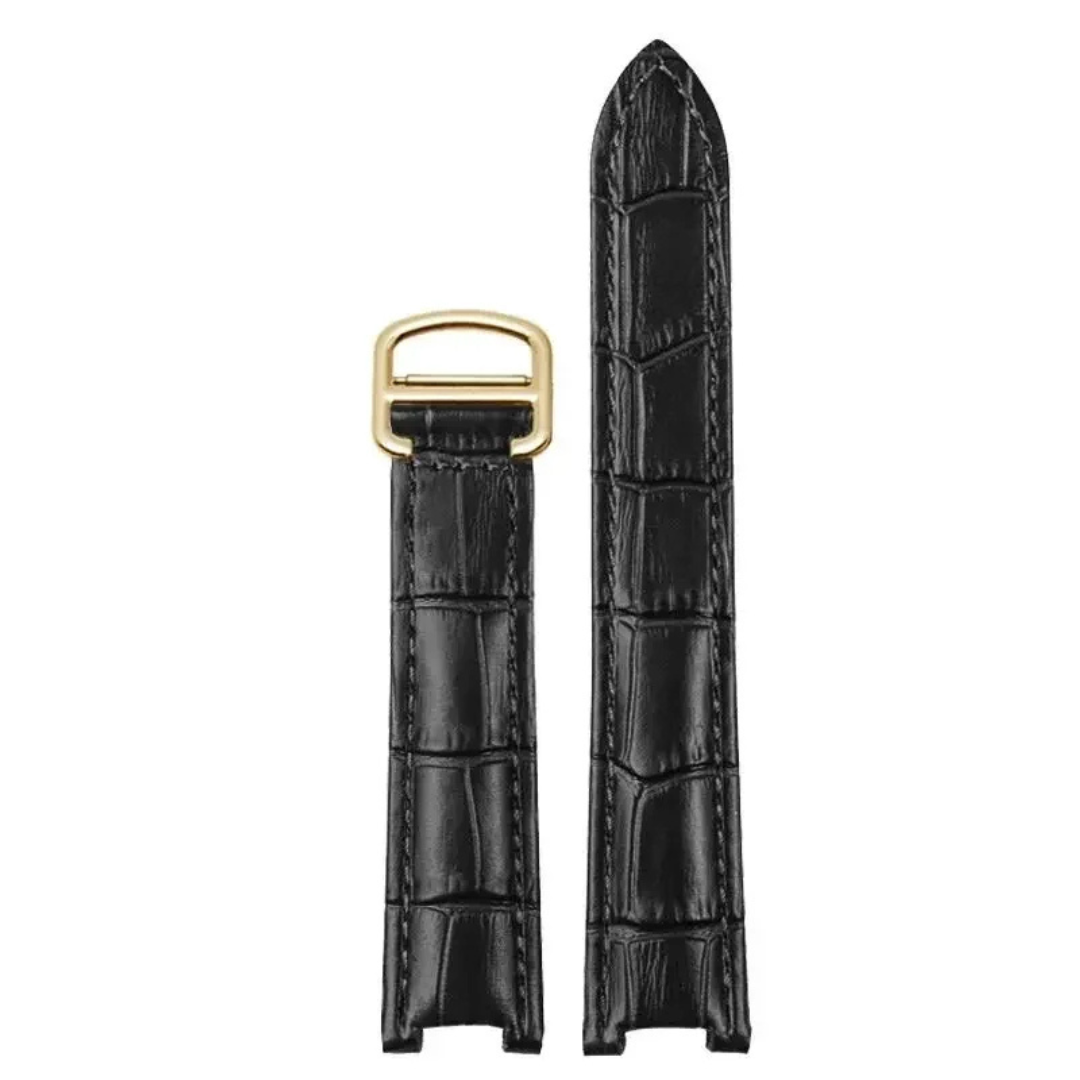 Obsidian Black Genuine Leather Strap