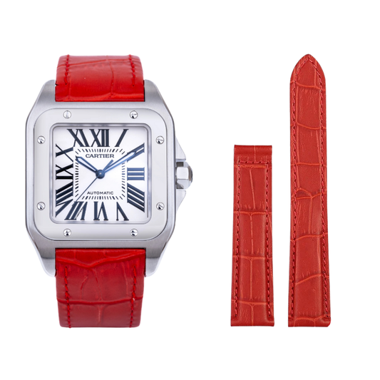 Racing Red Genuine Leather Strap
