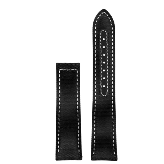 Black & White High Grade Nylon Sailcloth Strap For Omega