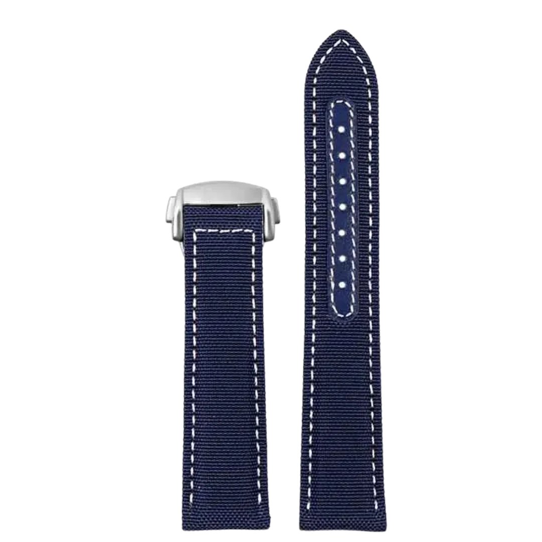 Blue & White Nylon Sailcloth Strap