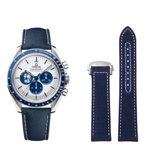 Blue & White Nylon Sailcloth Strap