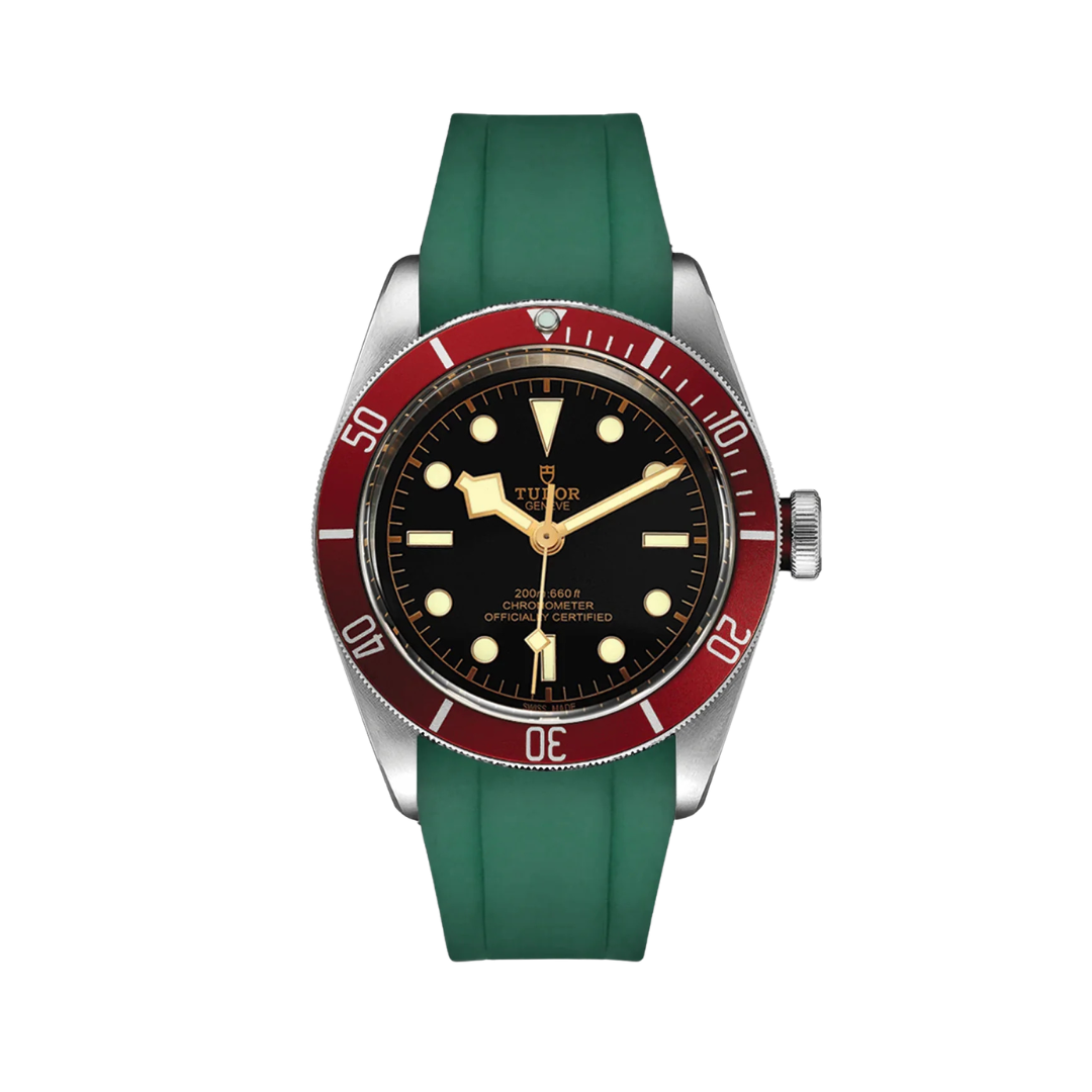 British Racing Green Rubber Strap For Tudor