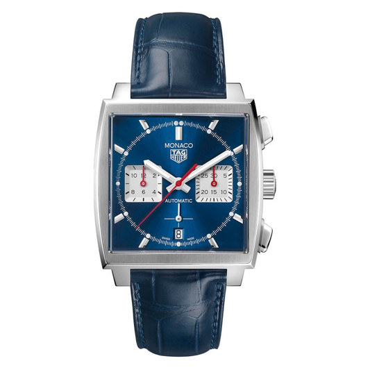 Navy Cowhide Leather Soft Tag Heuer Strap
