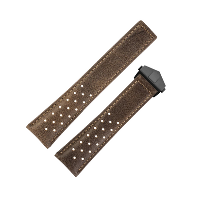 22mm Genuine Leather Strap for TAG Heuer Monaco – Folding Buckle – Men’s Watchband