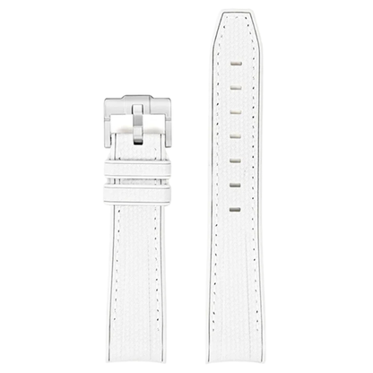 White Silicone Rubber Strap for Omega X Moonswatch With Coloured Stitching