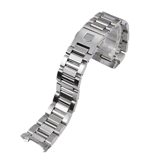 Bright Silver Stainless Steel Carrera Strap