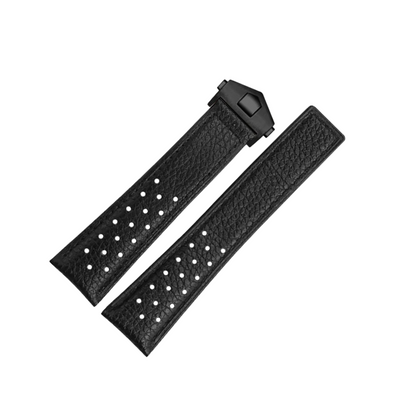 22mm Genuine Leather Strap for TAG Heuer Monaco – Folding Buckle – Men’s Watchband