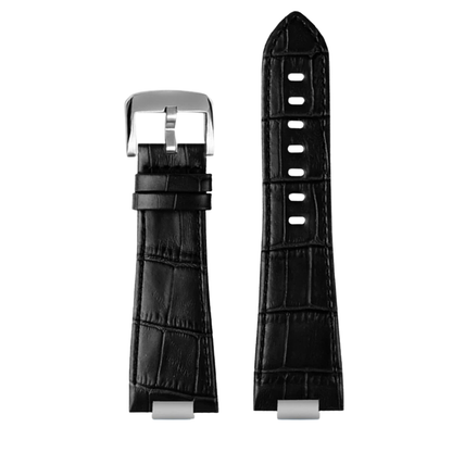 Black Leather 12mm Watch Strap For Tissot PRX