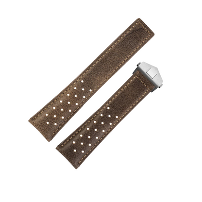 22mm Genuine Leather Strap for TAG Heuer Monaco – Folding Buckle – Men’s Watchband