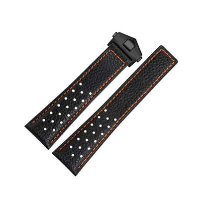 22mm Genuine Leather Strap for TAG Heuer Monaco – Folding Buckle – Men’s Watchband