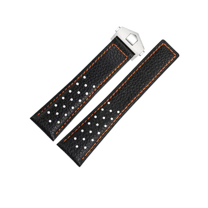 22mm Genuine Leather Strap for TAG Heuer Monaco – Folding Buckle – Men’s Watchband