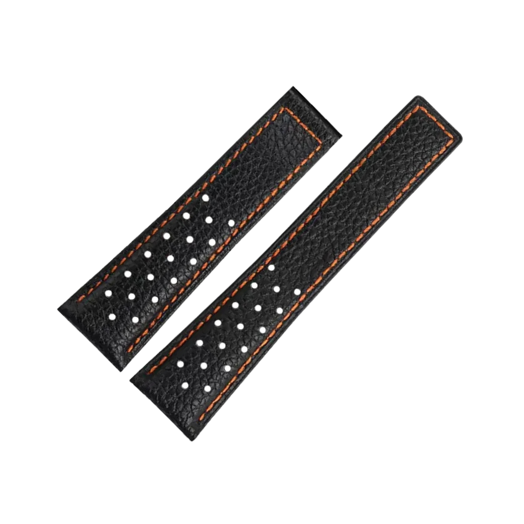 22mm Genuine Leather Strap for TAG Heuer Monaco – Folding Buckle – Men’s Watchband