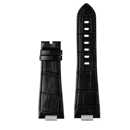 Black Leather 12mm Watch Strap For Tissot PRX