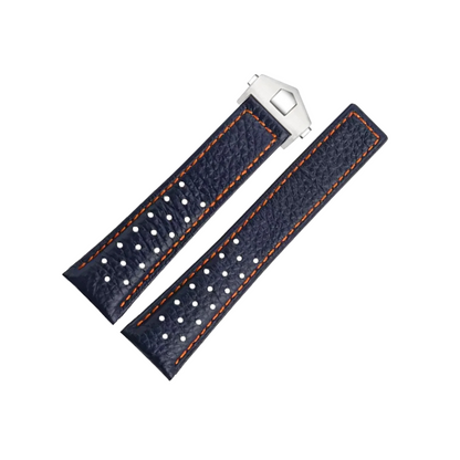 22mm Genuine Leather Strap for TAG Heuer Monaco – Folding Buckle – Men’s Watchband