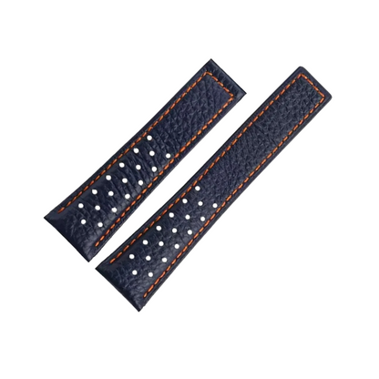 22mm Genuine Leather Strap for TAG Heuer Monaco – Folding Buckle – Men’s Watchband