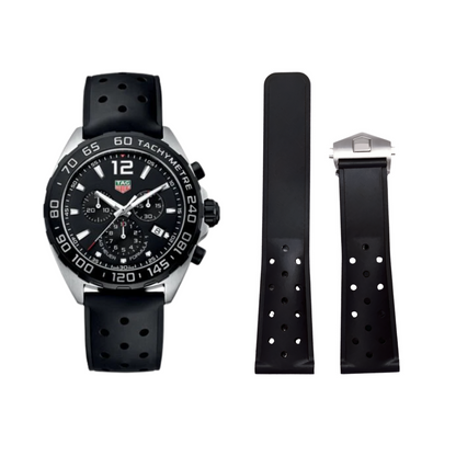 22mm Breathable Silicone Strap for TAG Heuer F1 – Folding Buckle