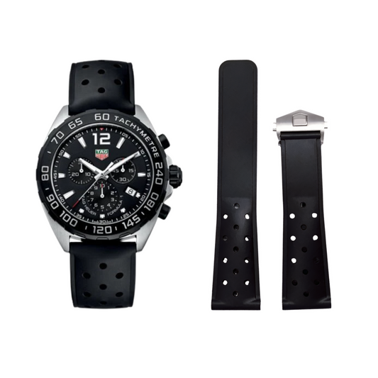 22mm Breathable Silicone Strap for TAG Heuer F1 – Folding Buckle