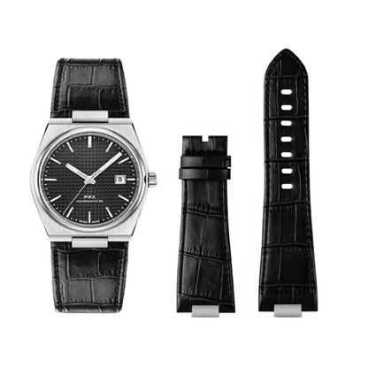 Black Leather 12mm Watch Strap For Tissot PRX